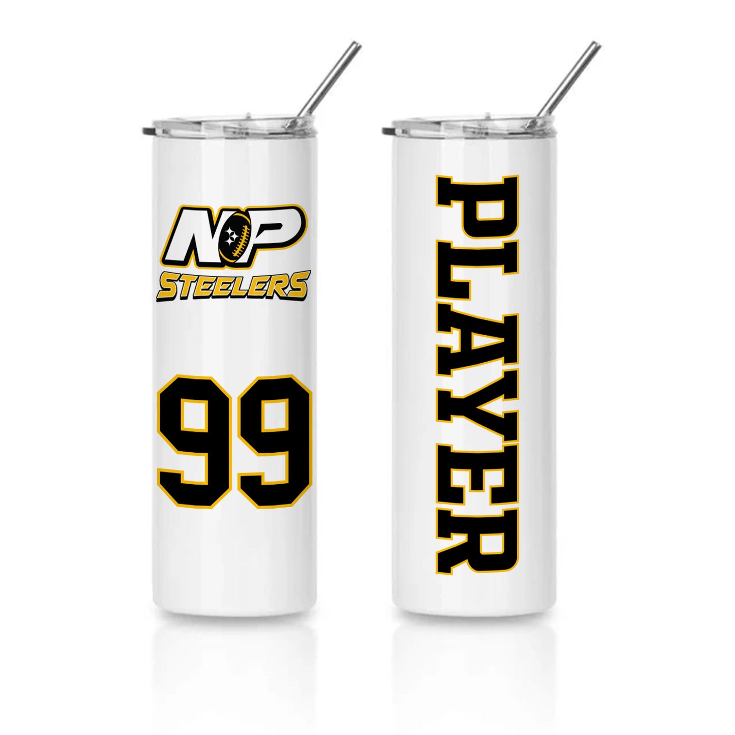 NP Steelers 20oz Tumbler Skinny Tumbler with Straw