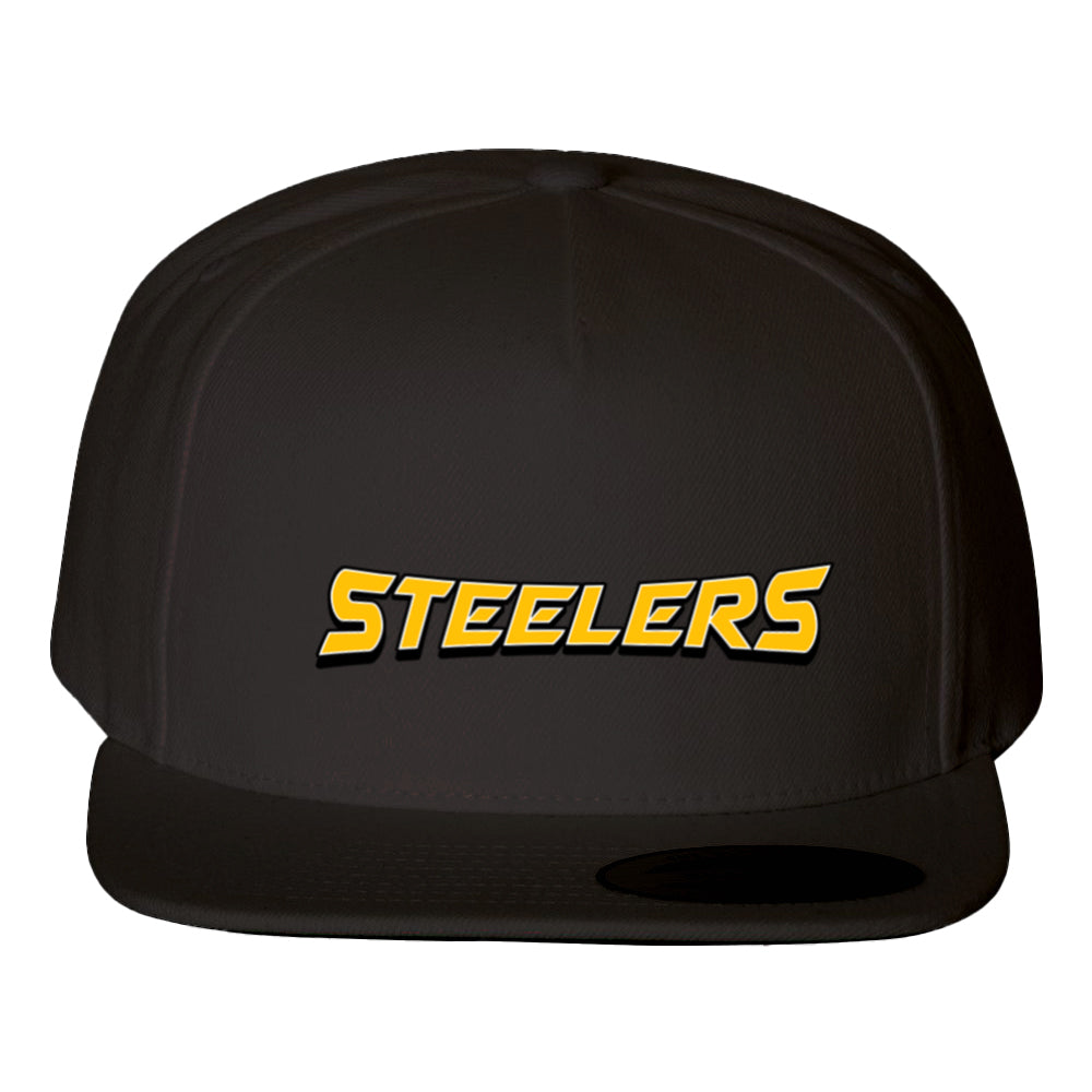NP Steelers Arch Logo Flat Bill Snapback Cap 5089M