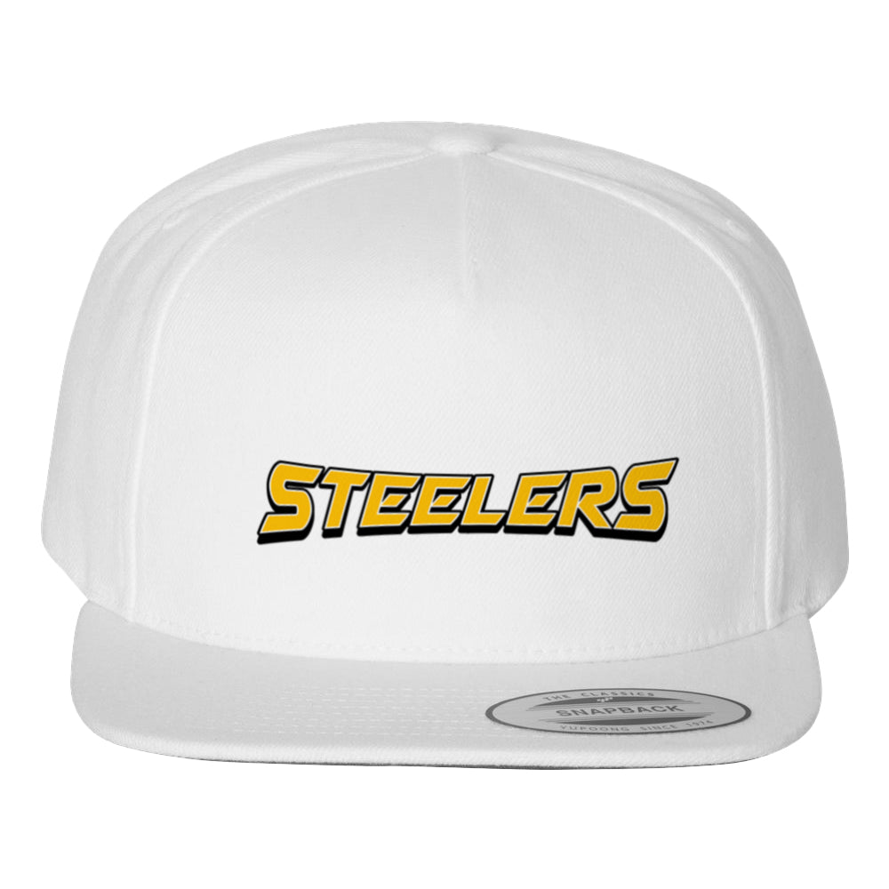 NP Steelers Arch Logo Flat Bill Snapback Cap 5089M