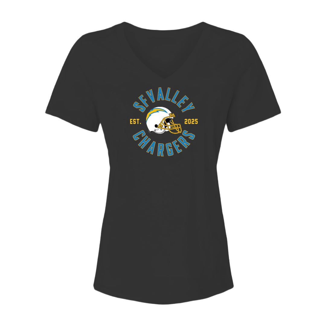 Chargers Circle Women's Cotton V-Neck Tee - 6405
