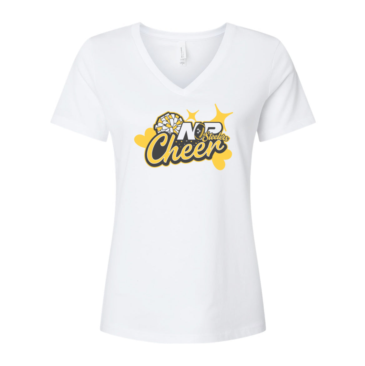 NP Cheer Hearts Women's Relaxed V-Neck Tee 6405