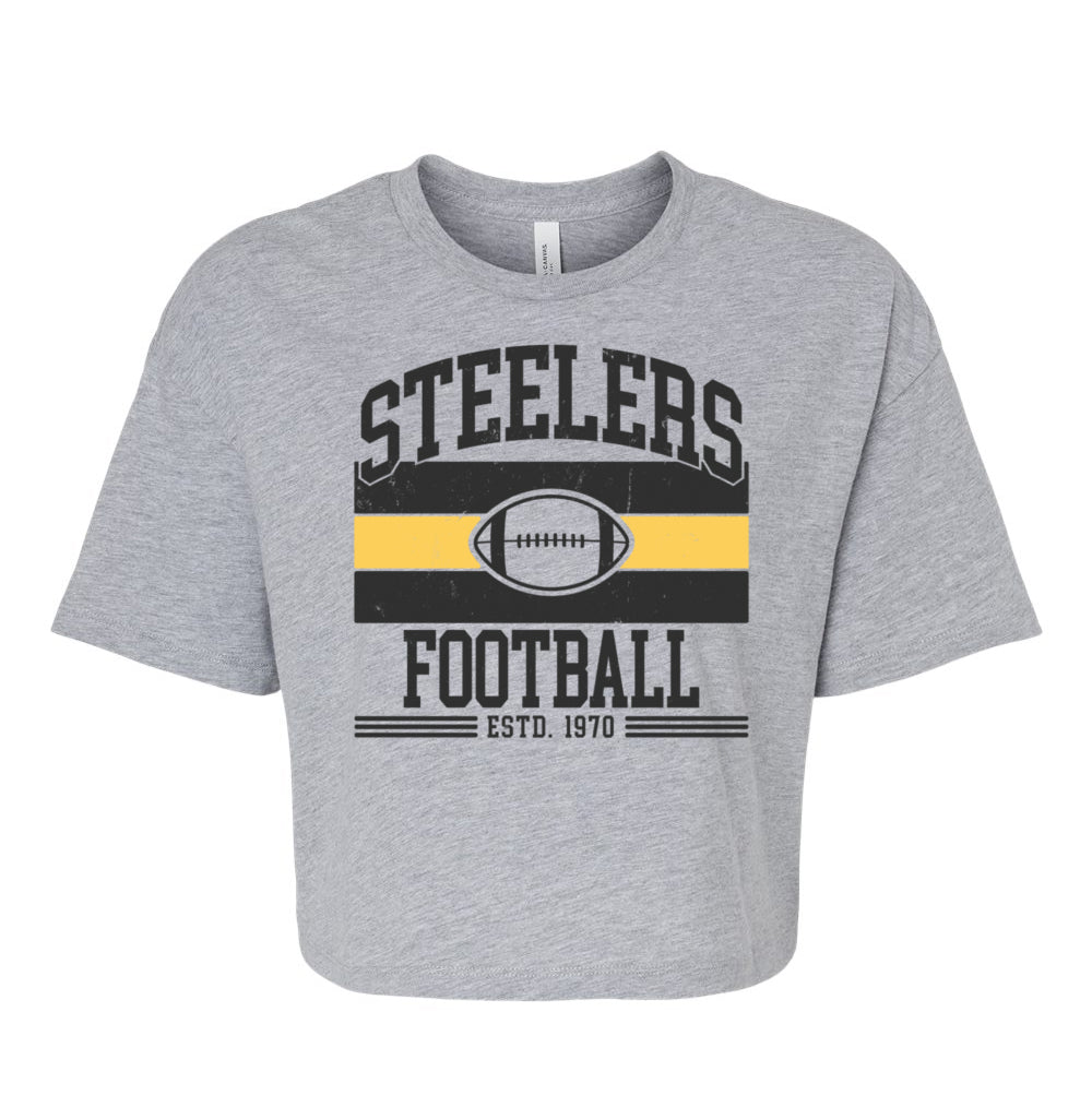 Steelers Vintage Stripes Women's Crop Tee 6482
