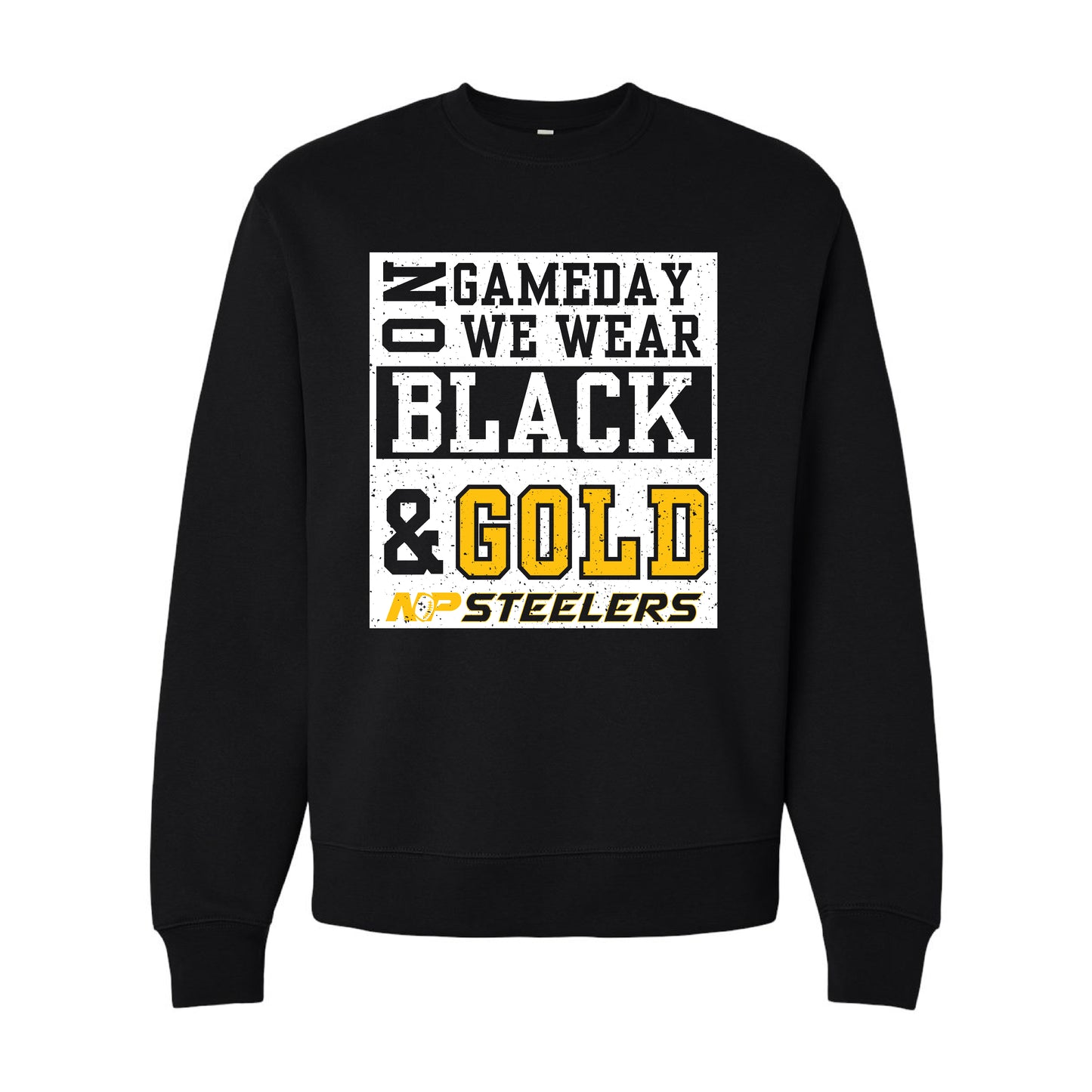 NP Game Day Black & Gold Unisex 10 oz. Heavyweight Crewneck Sweatshirt 4711