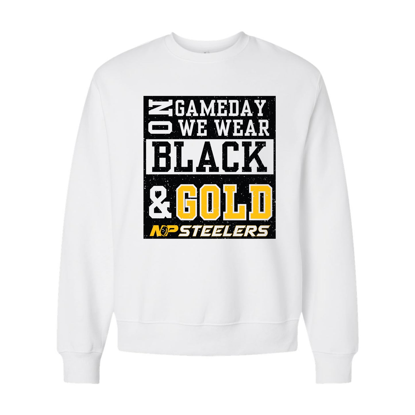 NP Game Day Black & Gold Unisex 10 oz. Heavyweight Crewneck Sweatshirt 4711