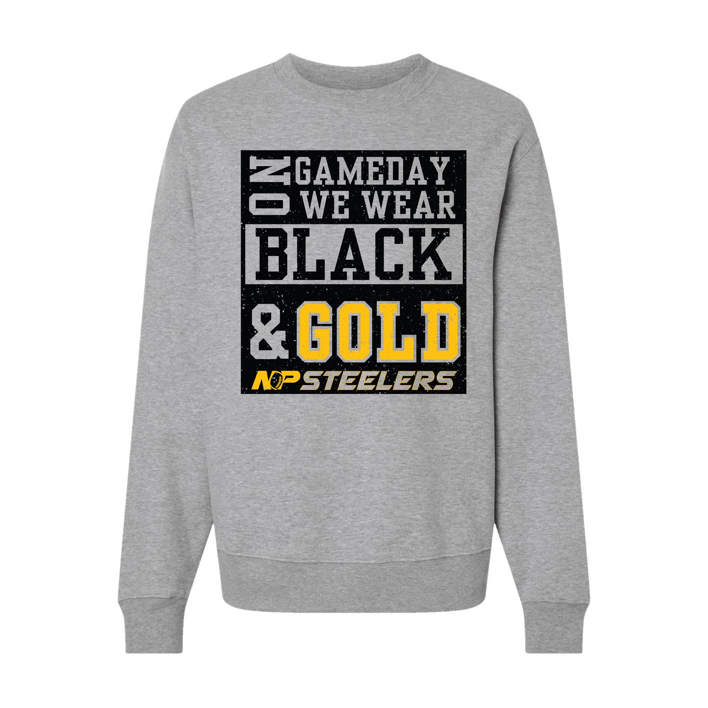 NP Game Day Black & Gold Unisex 10 oz. Heavyweight Crewneck Sweatshirt 4711