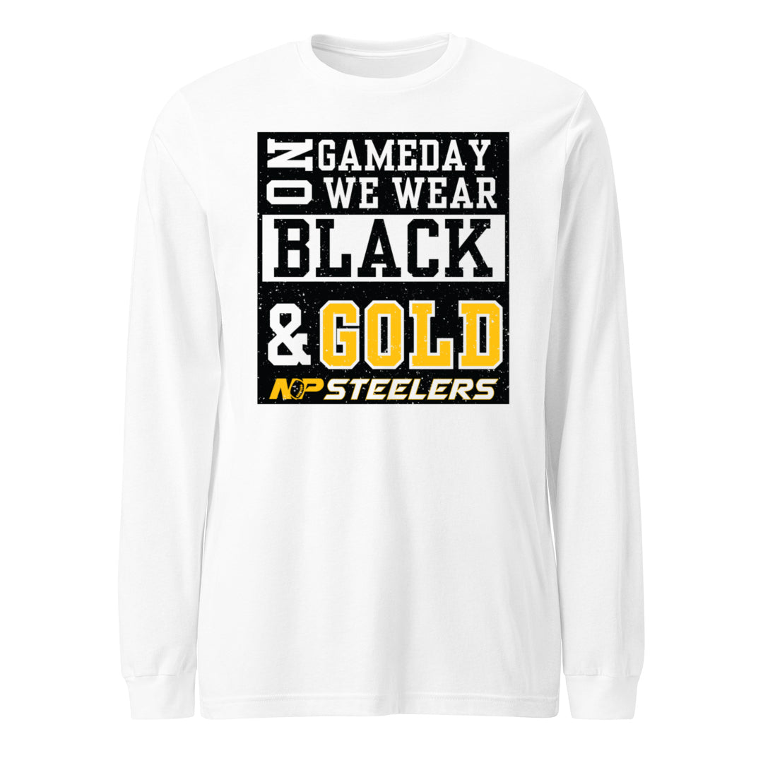 NP Game Day Black & Gold Unisex Long Sleeve Tee 3501