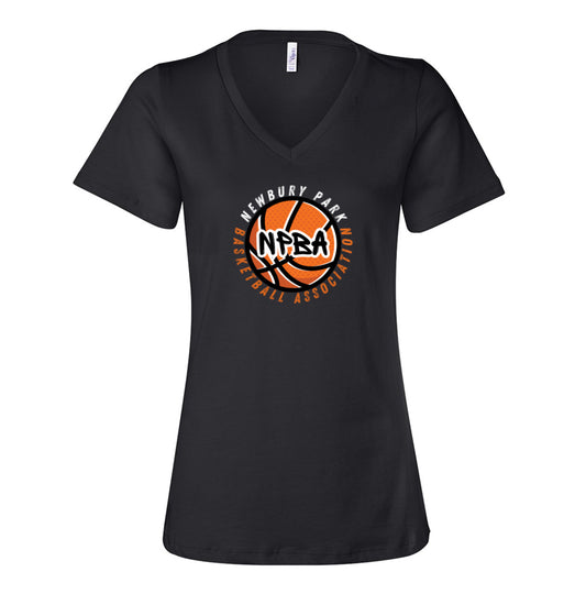 Women's Relaxed Jersey V-Neck 6405 - NPBA Logo