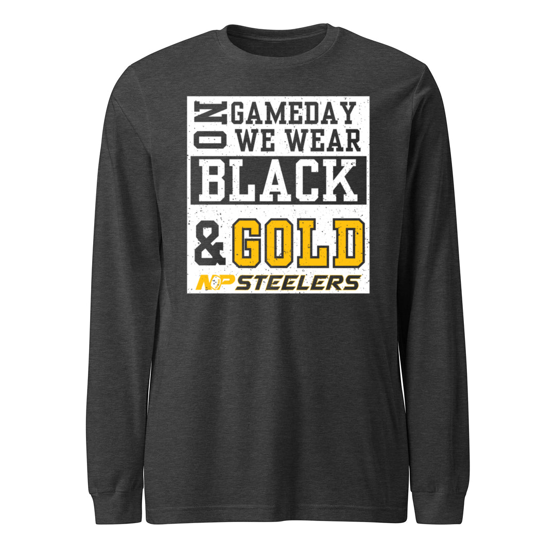 NP Game Day Black & Gold Unisex Long Sleeve Tee 3501