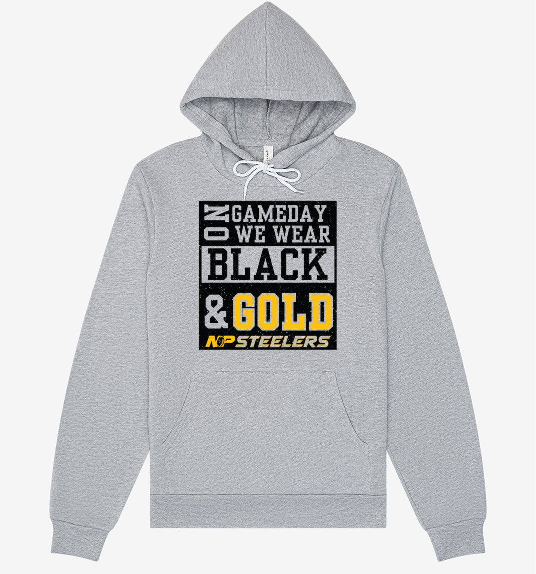 NP Game Day Black & Gold Unisex Sponge Fleece Hoodie 3719