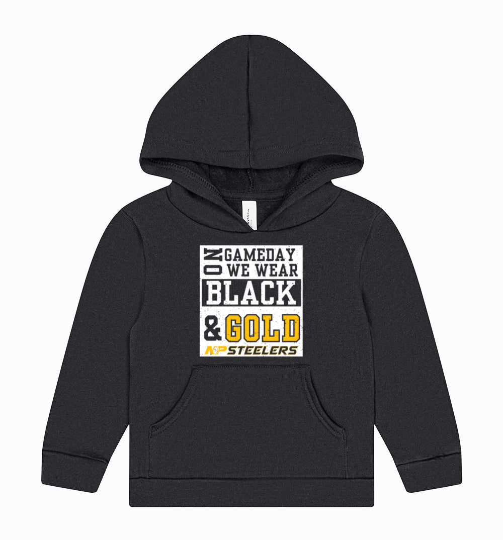 NP Game Day Black & Gold Toddler Hooded Sweatshirt 3719T