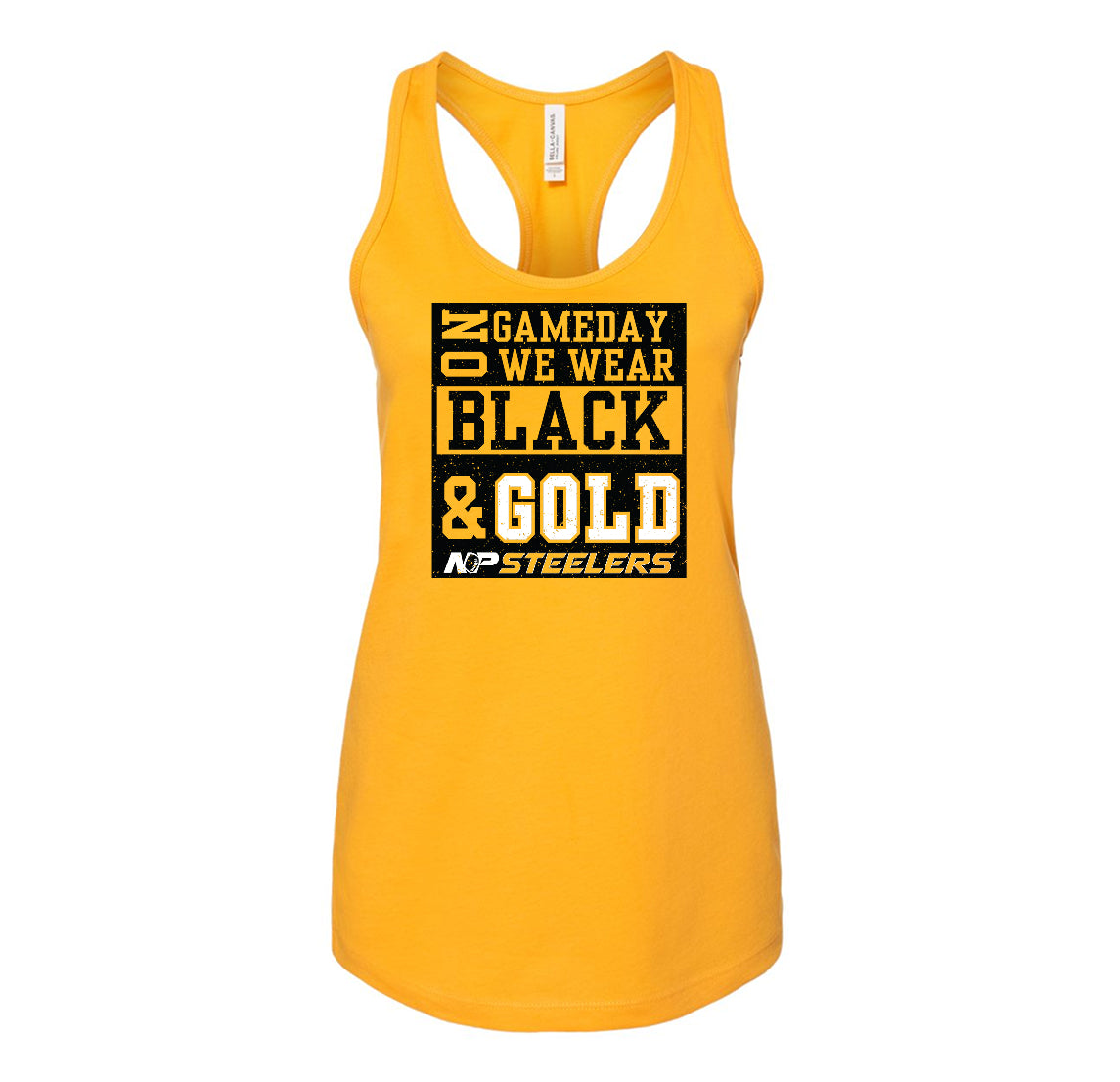 NP Game Day Black & Gold Women's Racerback Tank 6008