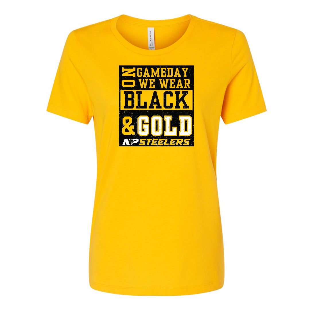 NP Gameday Black & Gold Women's Relaxed Tee 6400