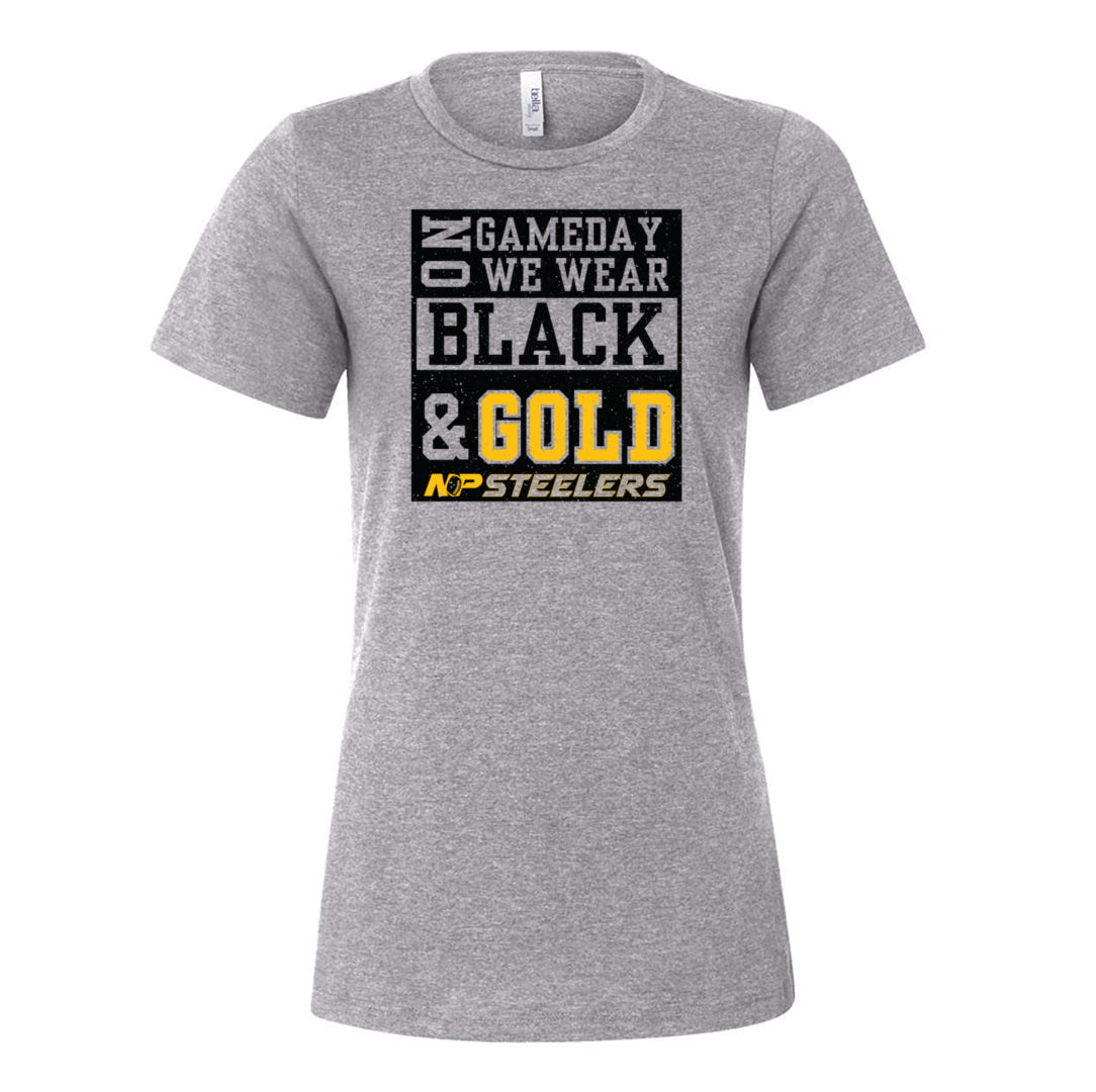 NP Gameday Black & Gold Women's Relaxed Tee 6400