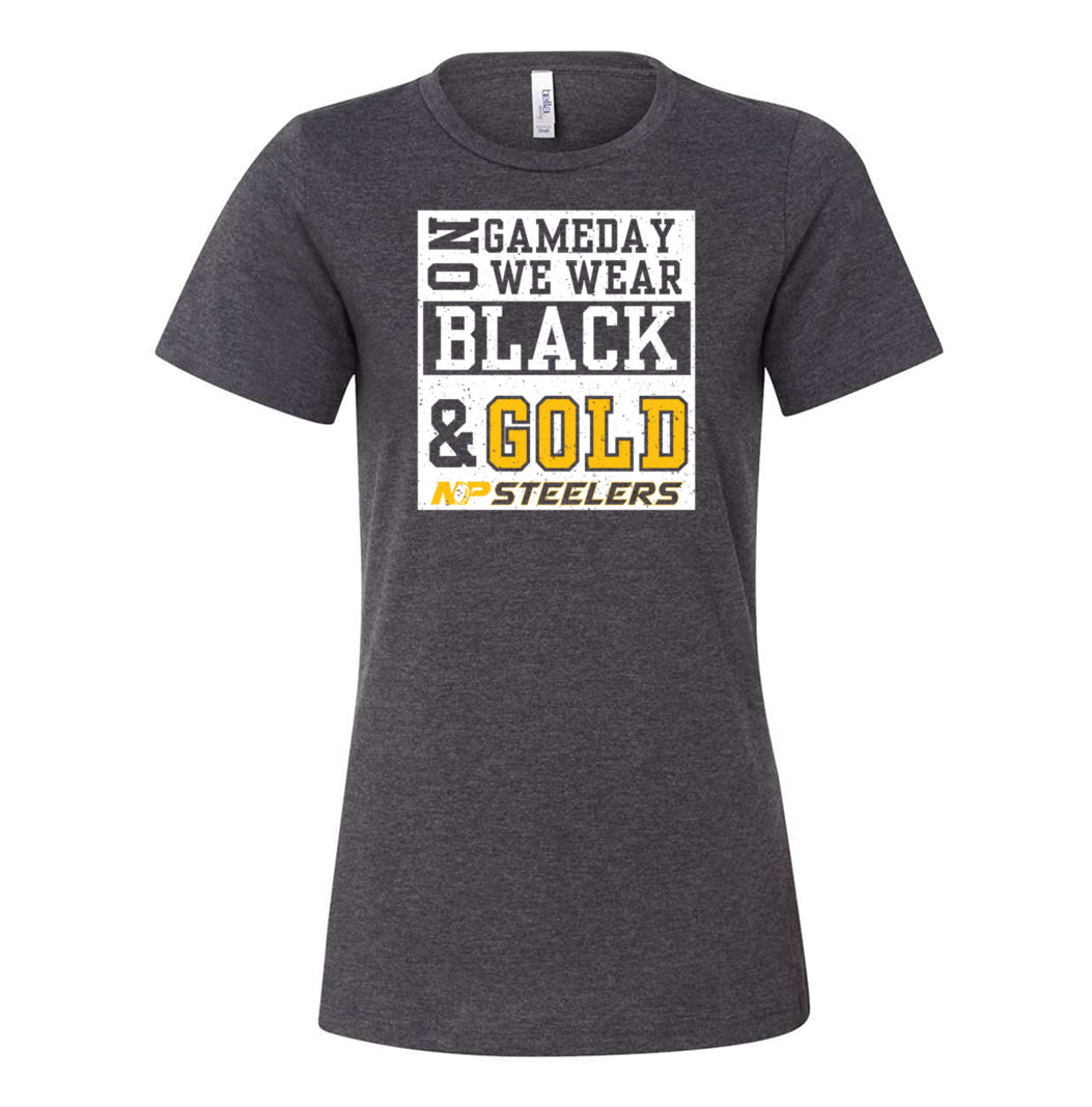 NP Gameday Black & Gold Women's Relaxed Tee 6400