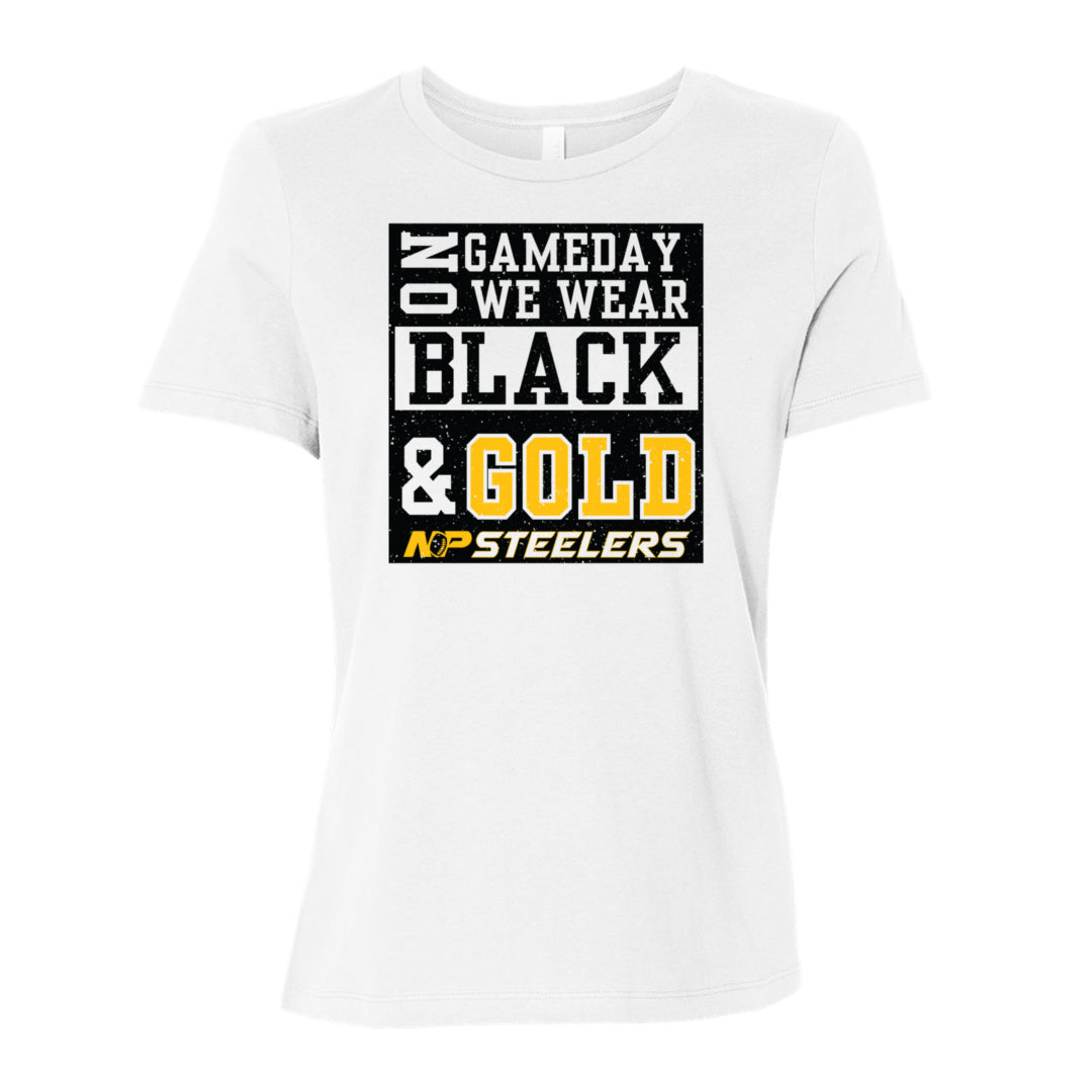 NP Gameday Black & Gold Women's Relaxed Tee 6400