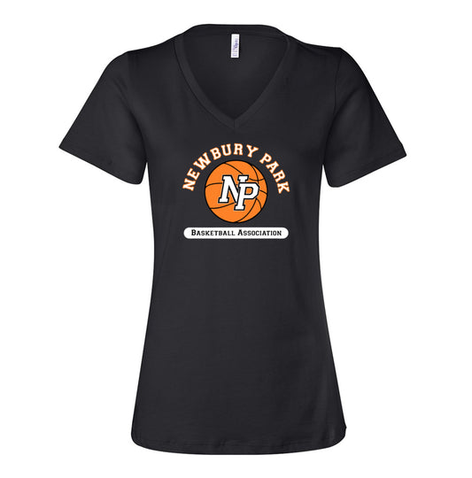 Women's Relaxed Jersey V-Neck 6405 - NPBA Vintage Logo