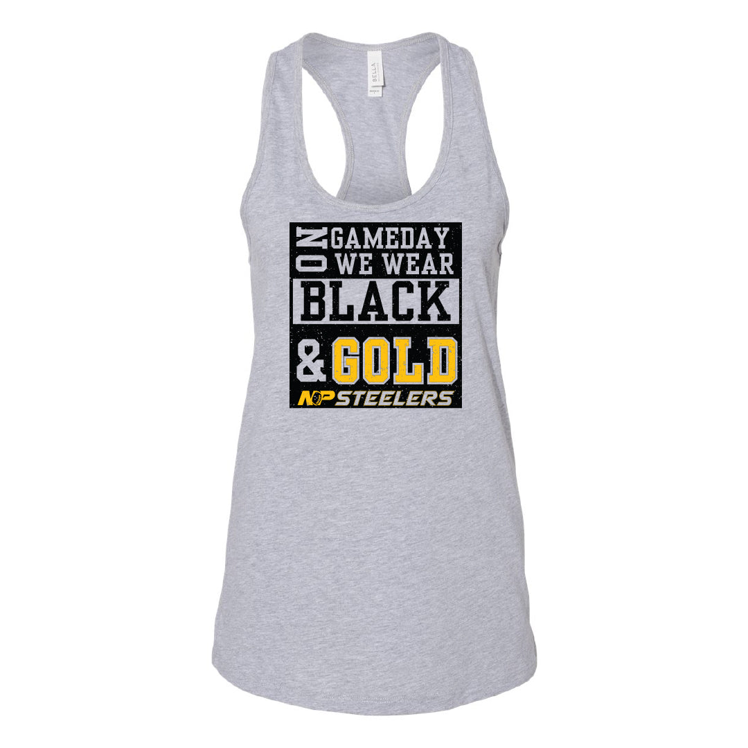 NP Game Day Black & Gold Women's Racerback Tank 6008