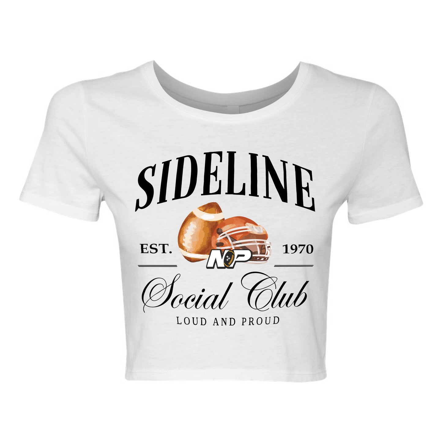 NP Sideline Social Club Logo Women’s Fitted Crop Tee - 6681