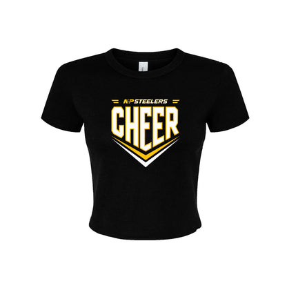 Steelers Cheer Chevron Women's Micro Rib Baby Tee 1010
