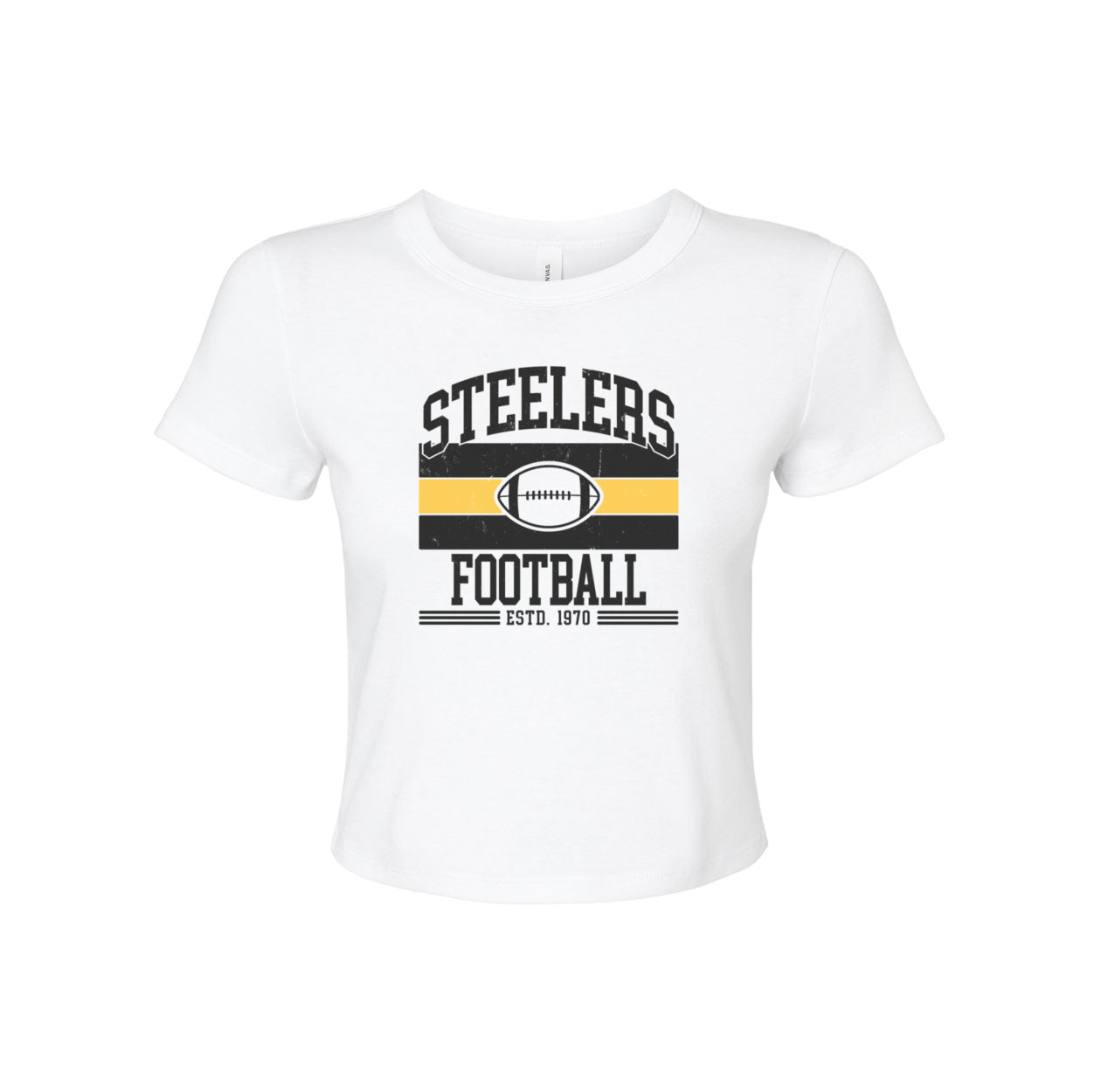 Steelers Vintage Stripes Women's Micro Rib Baby Tee 1010