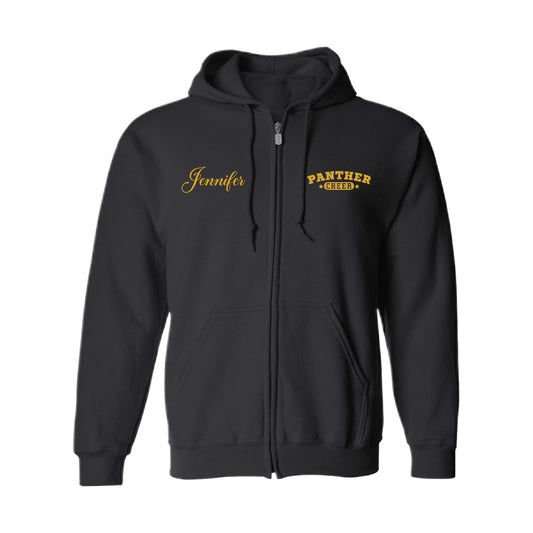Unisex Zip Hooded Sweatshirt - Panther Cheer Megaphone 18600