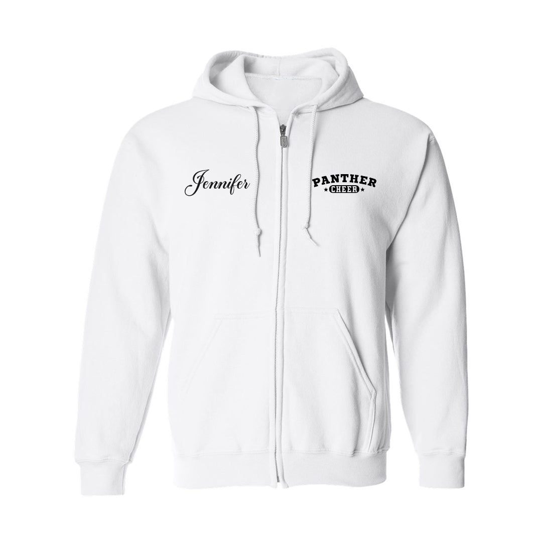 Unisex Zip Hooded Sweatshirt - Panther Cheer Megaphone 18600