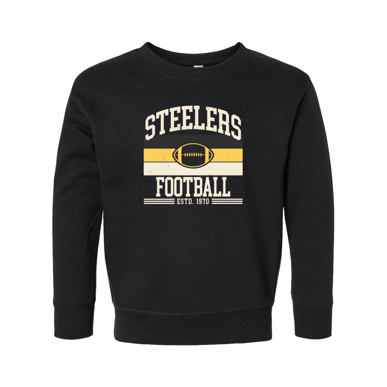 Steelers Vintage Stripes Toddler Fleece Crewneck Sweatshirt 3317
