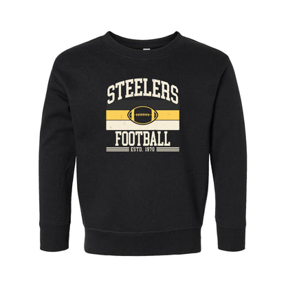 Steelers Vintage Stripes Toddler Fleece Crewneck Sweatshirt 3317