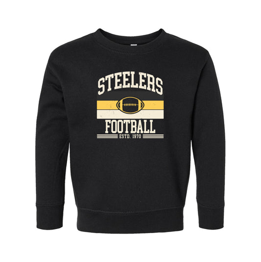 Steelers Vintage Stripes Toddler Fleece Crewneck Sweatshirt 3317