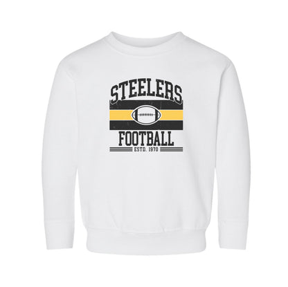 Steelers Vintage Stripes Toddler Fleece Crewneck Sweatshirt 3317