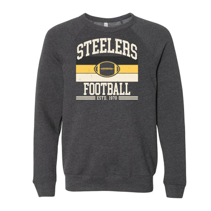 Steelers Vintage Stripes Fleece Crewneck Sweatshirt 3901