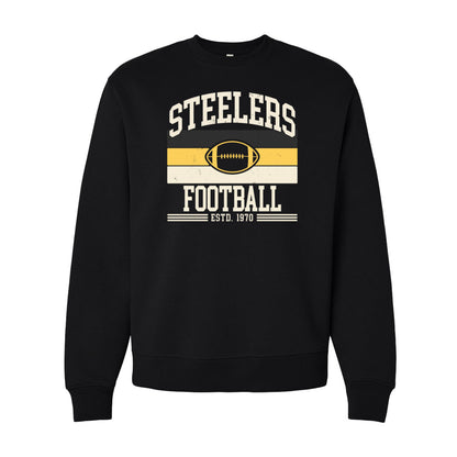 Steelers Vintage Stripes Unisex 10 oz. Heavyweight Crewneck Sweatshirt 4711