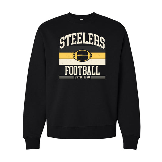 Steelers Vintage Stripes Unisex 10 oz. Heavyweight Crewneck Sweatshirt 4711