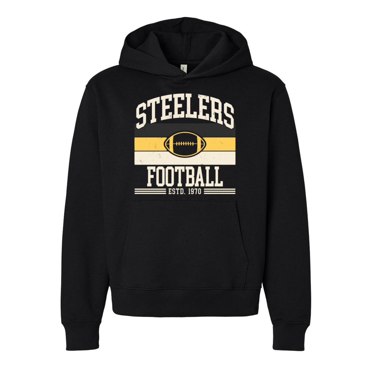 Steelers Vintage Stripe Unisex 10 oz. Heavyweight Hoodie 4719
