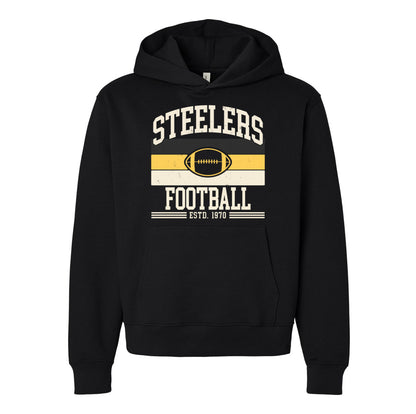 Steelers Vintage Stripe Unisex 10 oz. Heavyweight Hoodie 4719