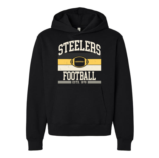 Steelers Vintage Stripe Unisex 10 oz. Heavyweight Hoodie 4719