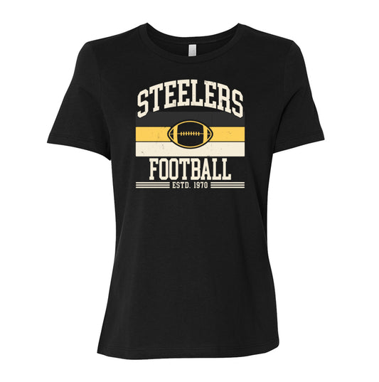 Steelers Vintage Stripes Women's Relaxed Tee 6400