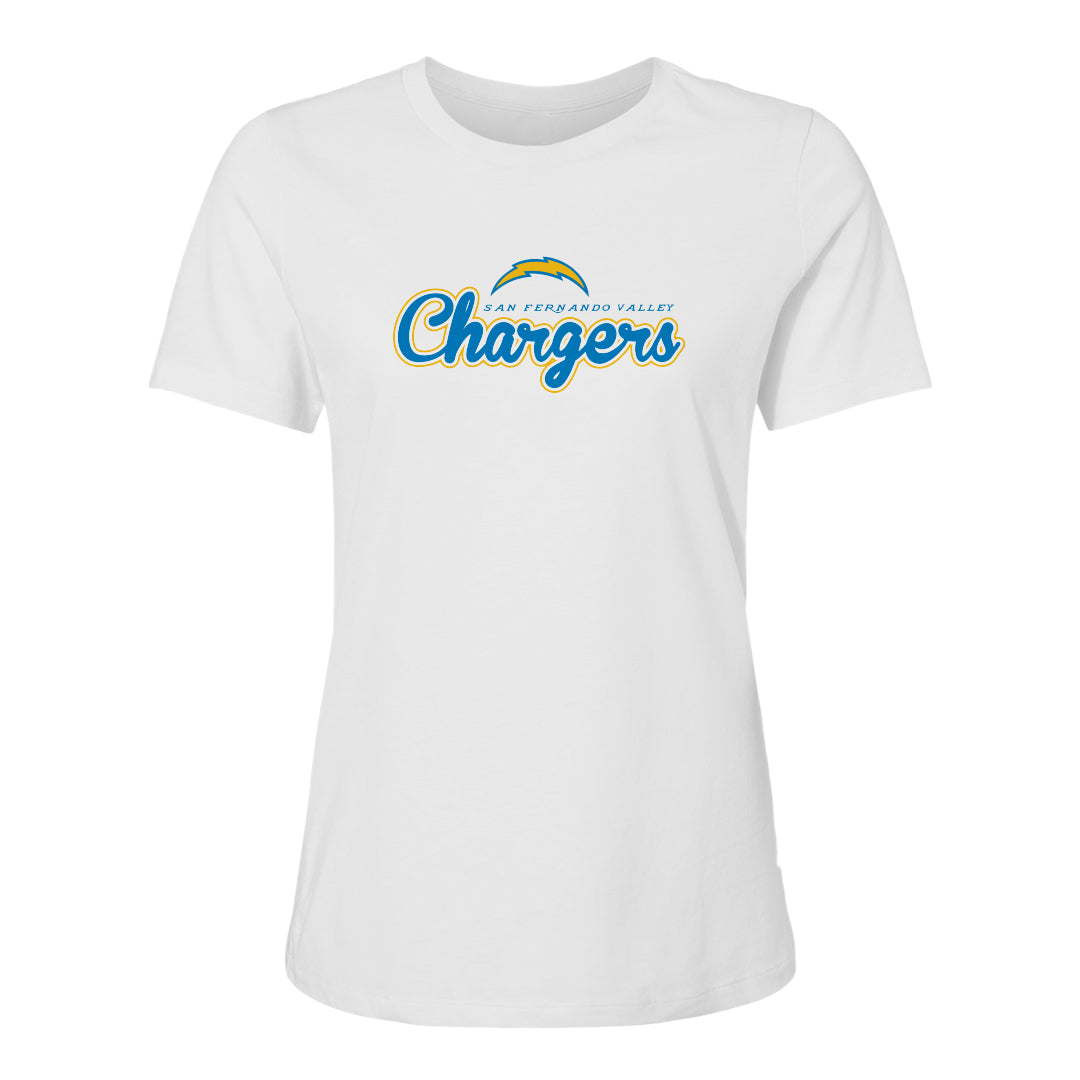 Chargers Script Women's Relaxed Cotton Jersey Tee - 6400