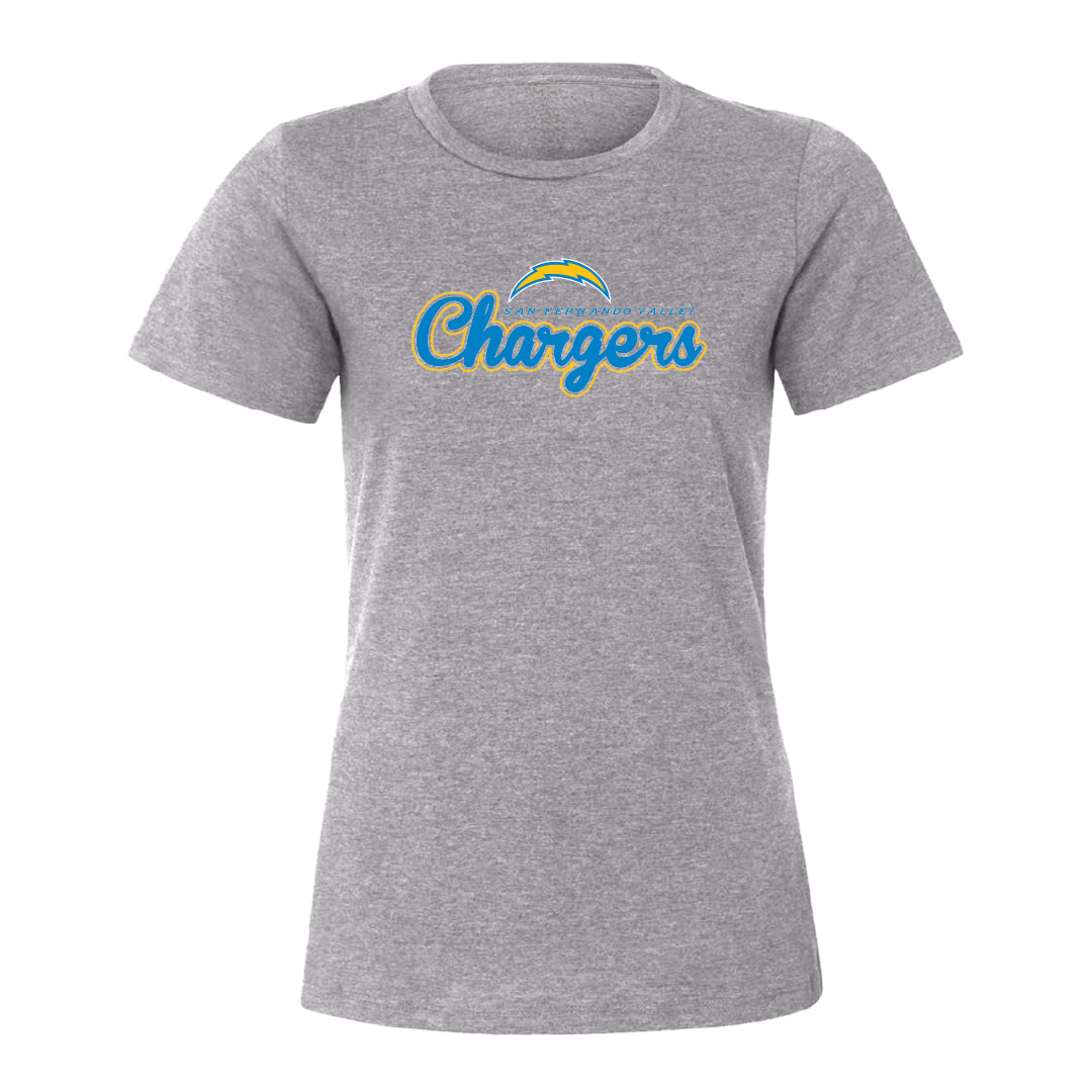 Chargers Script Women's Relaxed Cotton Jersey Tee - 6400