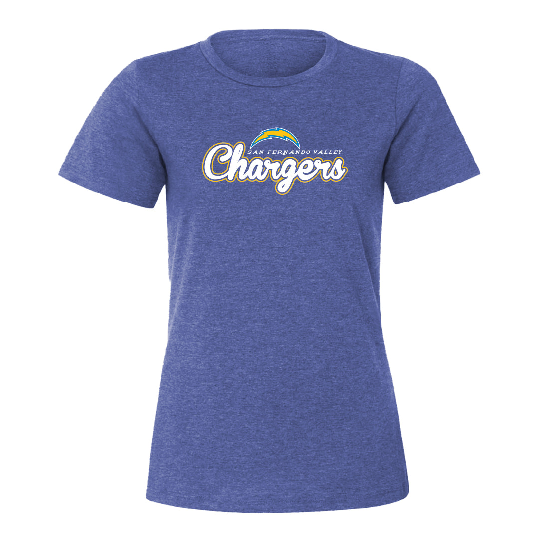 Chargers Script Women's Relaxed Cotton Jersey Tee - 6400