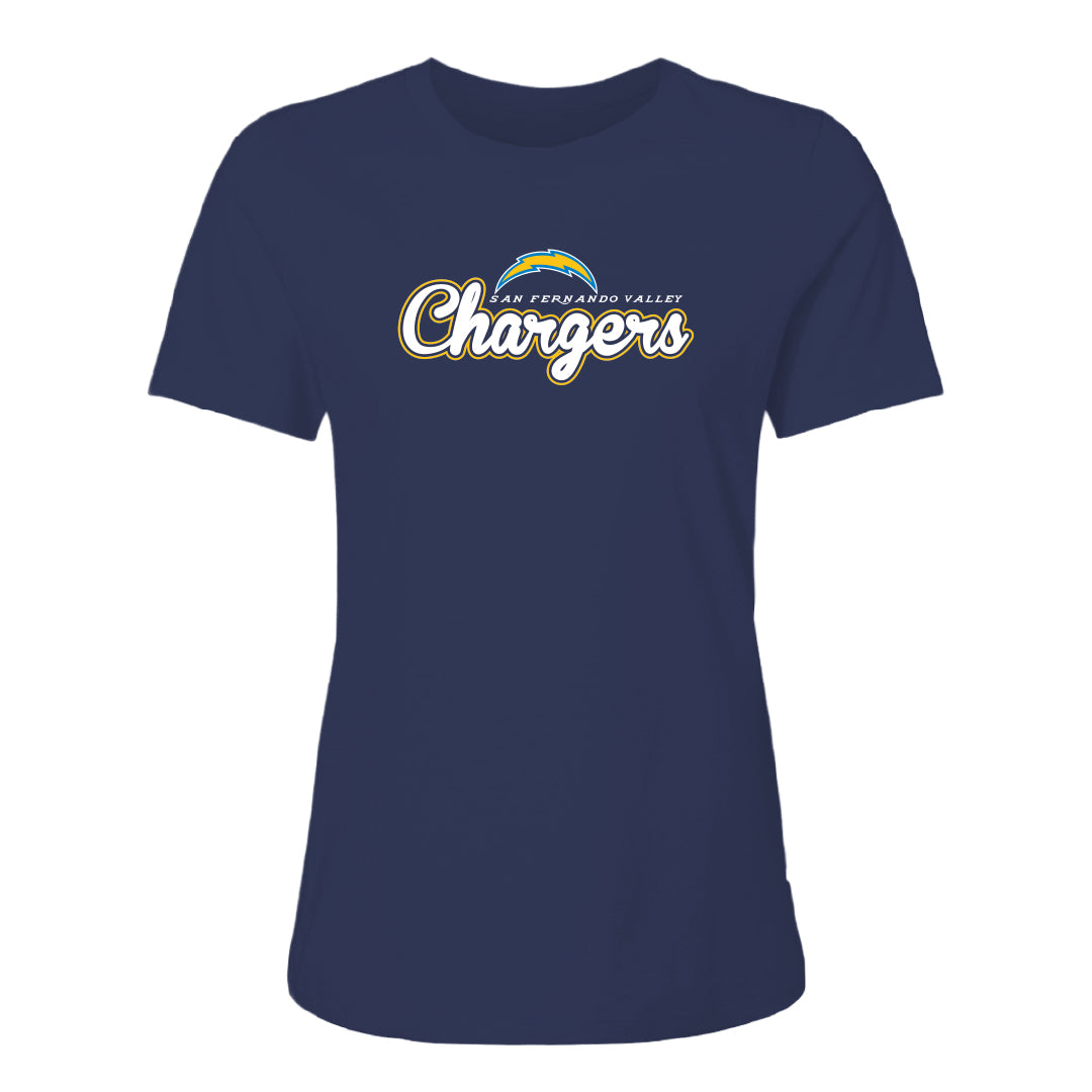Chargers Script Women's Relaxed Cotton Jersey Tee - 6400