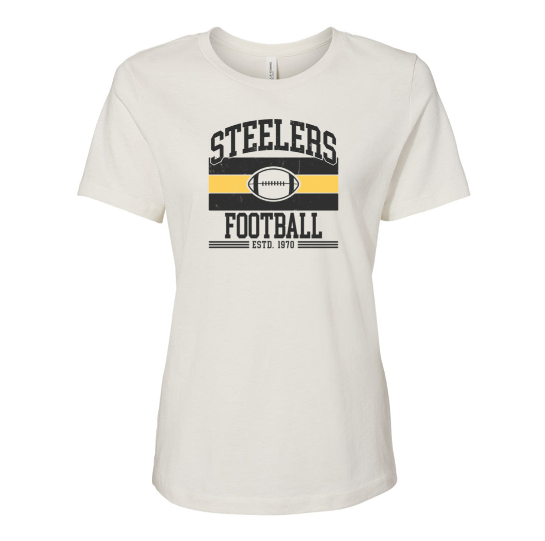 Steelers Vintage Stripes Women's Relaxed Tee 6400