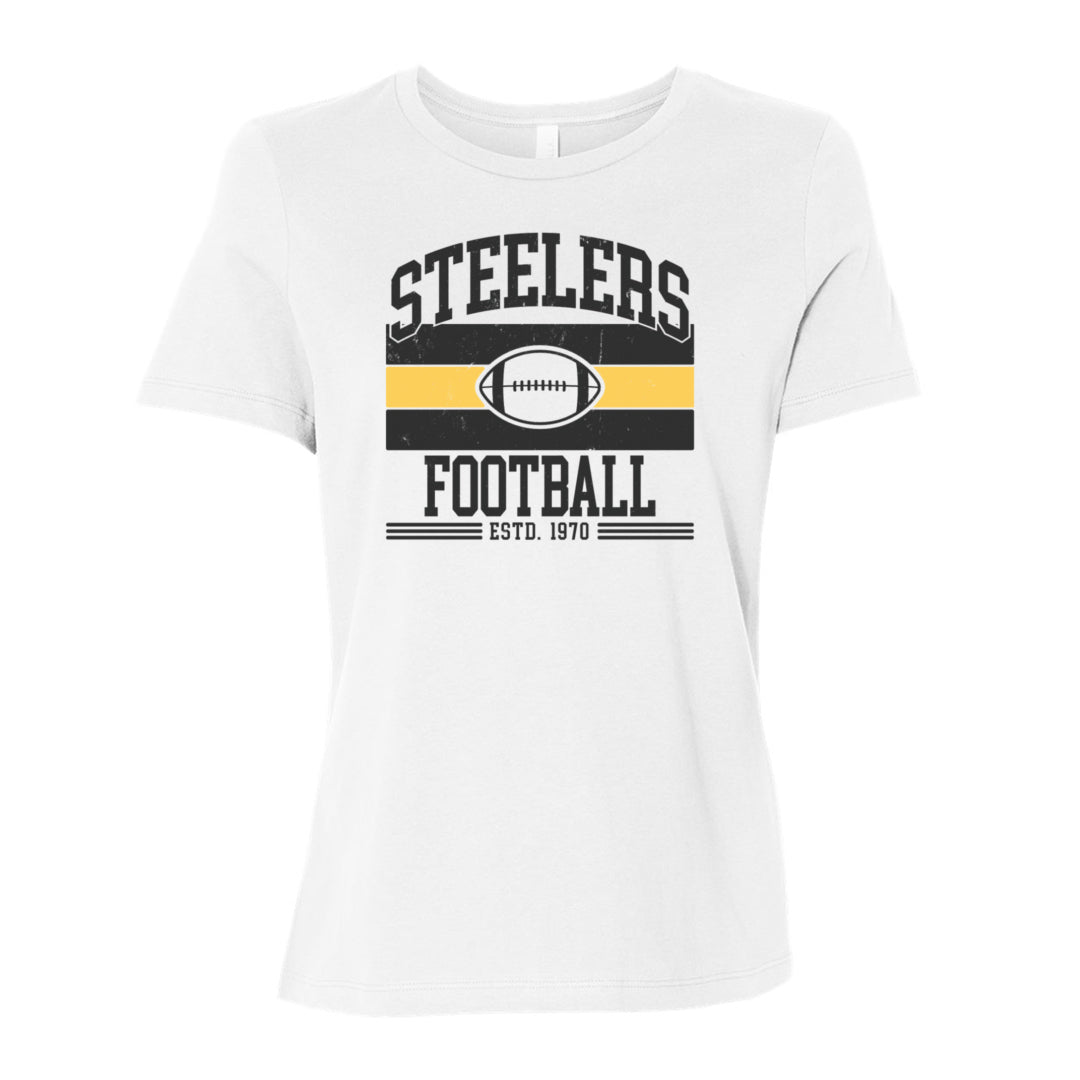 Steelers Vintage Stripes Women's Relaxed Tee 6400