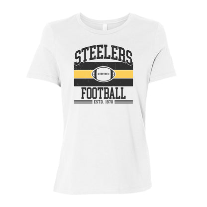 Steelers Vintage Stripes Women's Relaxed Tee 6400