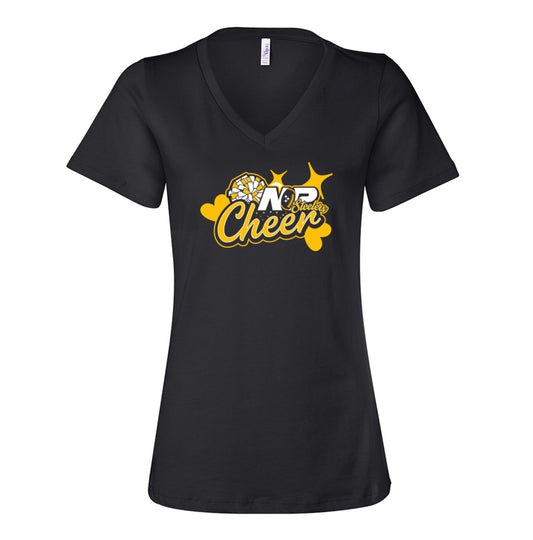 NP Cheer Hearts Women's Relaxed V-Neck Tee 6405
