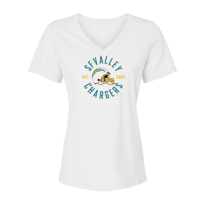 Chargers Circle Women's Cotton V-Neck Tee - 6405