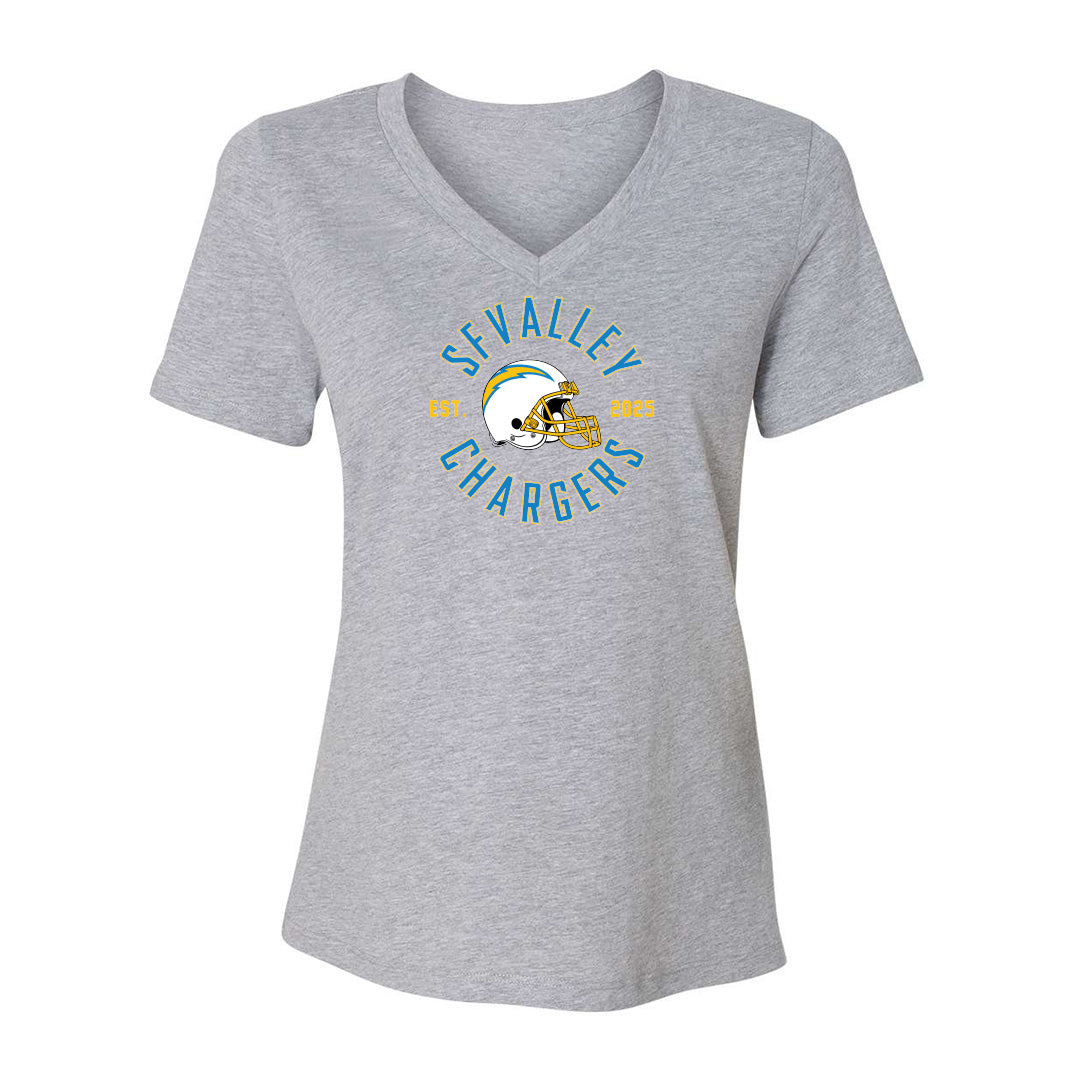 Chargers Circle Women's Cotton V-Neck Tee - 6405