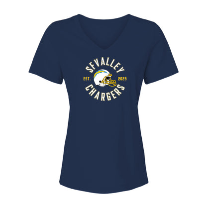 Chargers Circle Women's Cotton V-Neck Tee - 6405