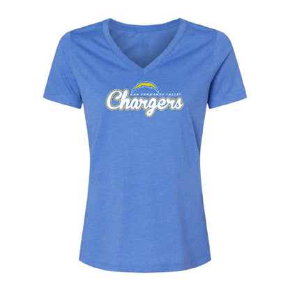 Chargers Script Women's Cotton V-Neck Tee - 6405