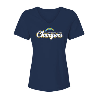 Chargers Script Women's Cotton V-Neck Tee - 6405